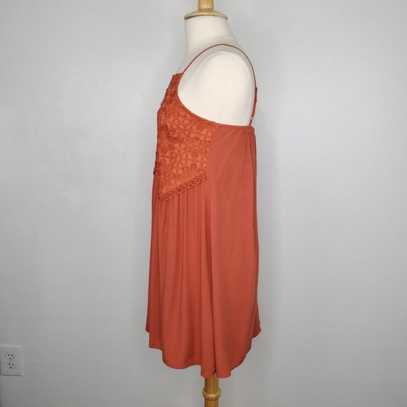 Live To Be Spoiled Mecca Orange Baby Doll Spaghetti Strap Dress, M (Juniors) - Picture 4 of 9